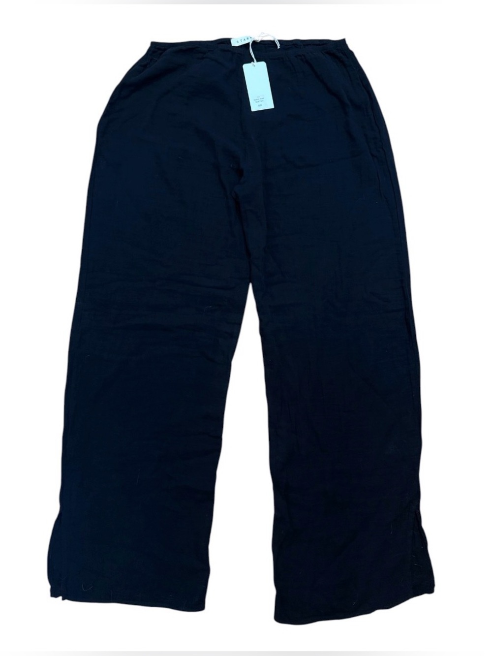 Stark X Black flowy pants with side slits NWT Large